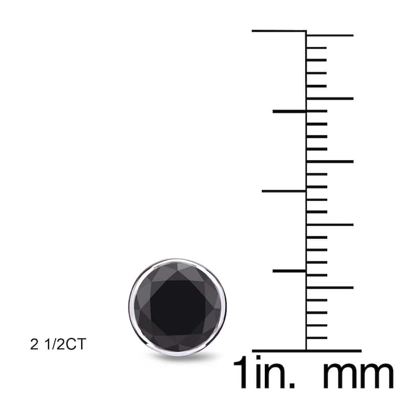 Auriya 1/2 to 4ctw Round Black Diamond Stud Earrings 14k White Gold Bezel-set - 2.50ctw