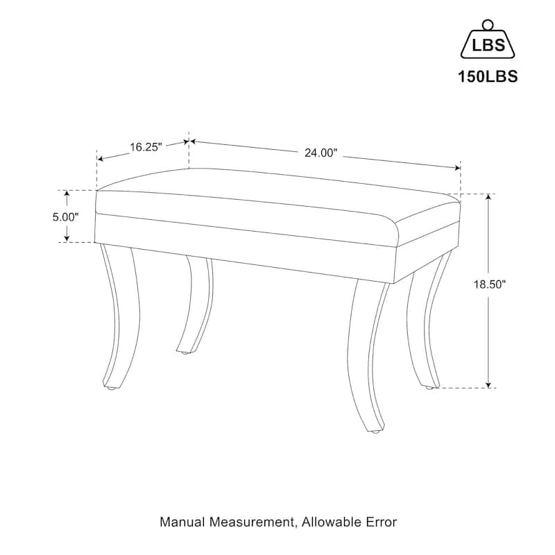 Glitzhome 24"L Modern Luxury Acrylic Ottoman Bench