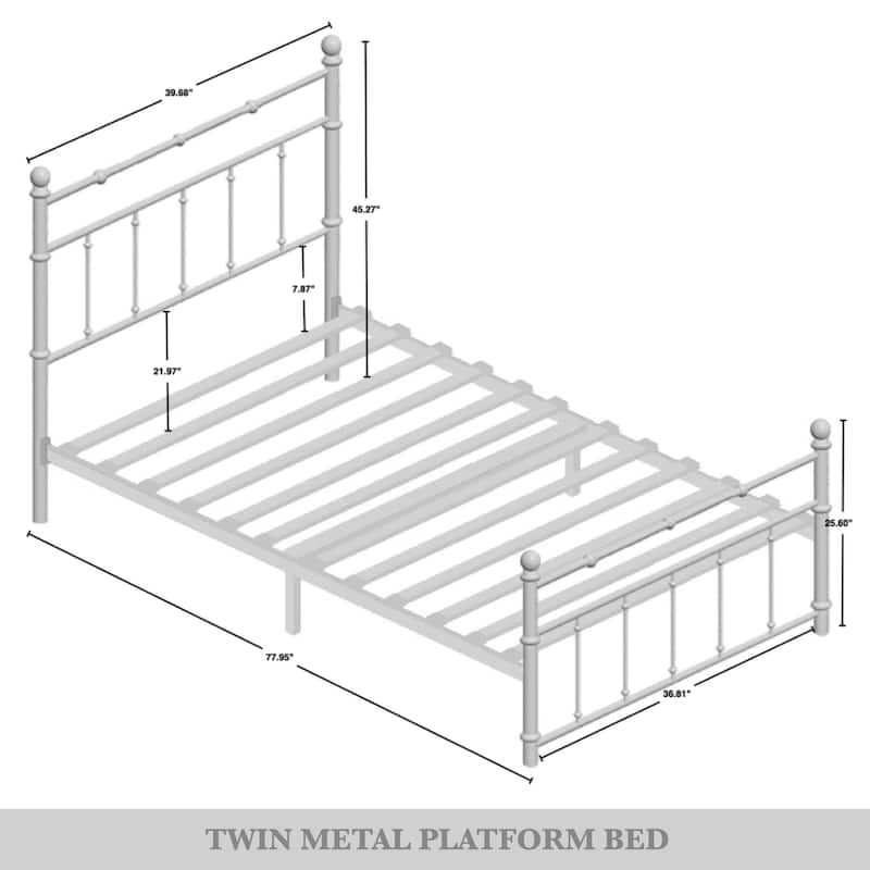 CraftPorch Victoria Style Metal Platform Bed