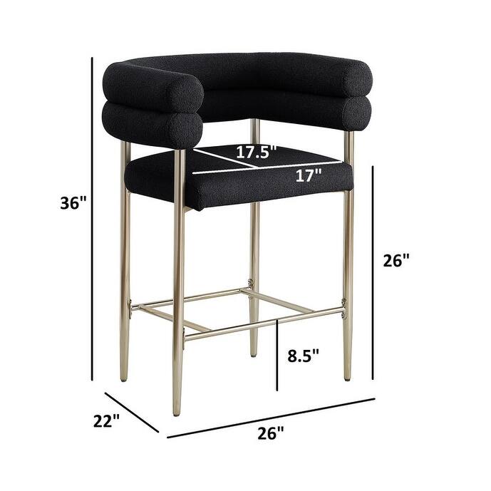 Best Quality Furniture Teddy Faux Fur Upholstered Chairs with Gold Chrome Legs (Set of 2)