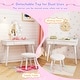 preview thumbnail 22 of 28, Kids Vanity Table Set with Lighted Mirror and Storage Drawer - 27.5” L x 13.5” W x 39” H