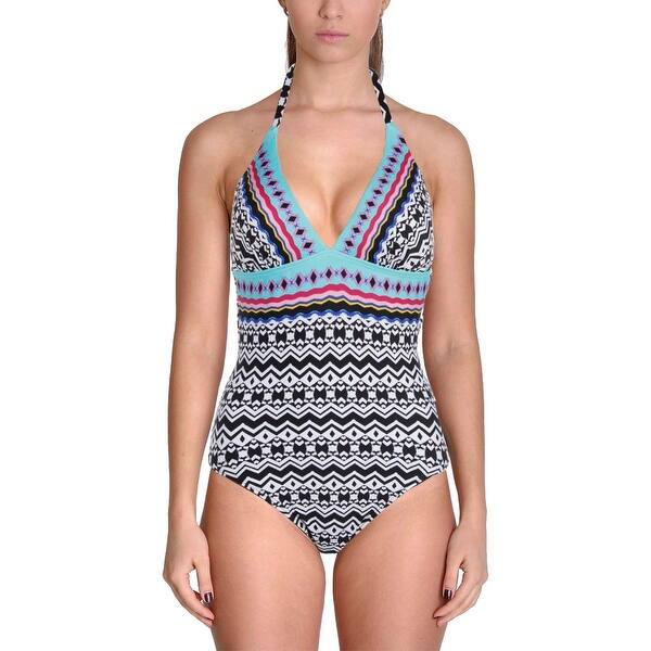 Shop La Blanca Womens Center Focus Open Back Printed One Piece Swimsuit Overstock 15267901