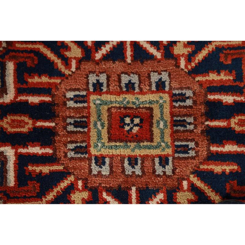 Hand Knotted Oriental 100% Wool Carpet Traditional Medallion Oranges & Rust Heriz (serapi) Area Rug - 10' 0'' X 7' 10''