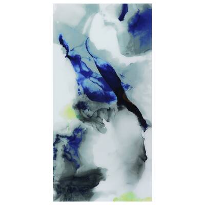 Abstract Frameless Free Floating Tempered Art Glass Wall Art - Multi-color
