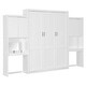 preview thumbnail 13 of 38, Queen Size Murphy Bed Wall Bed with Desk, Mirror and Vanity, Wooden Foldable Murphy Cabinet Bed with Storage Cabinets
