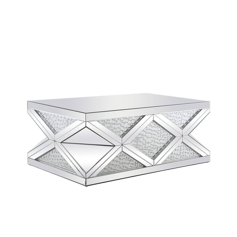 47.5 Inch Mirrored Rectangle Crystal Coffee Table