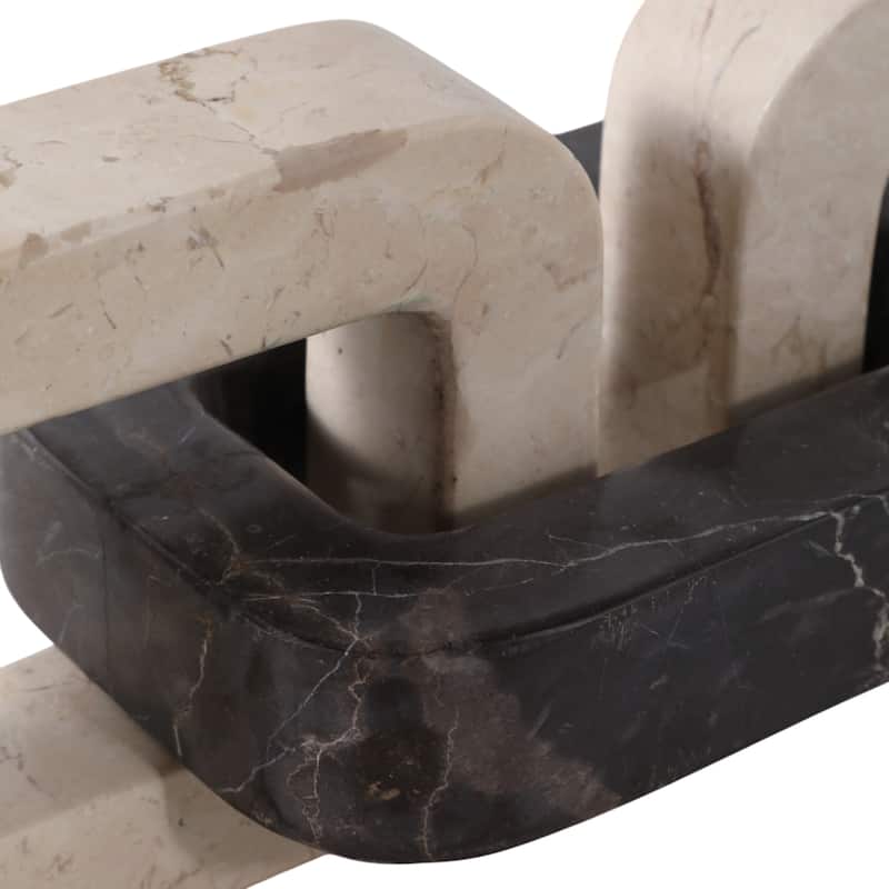 Marble Decorative Object Sculptural Linked Chain Accent - 4" Ivory - 13.25" x 4" x 4"