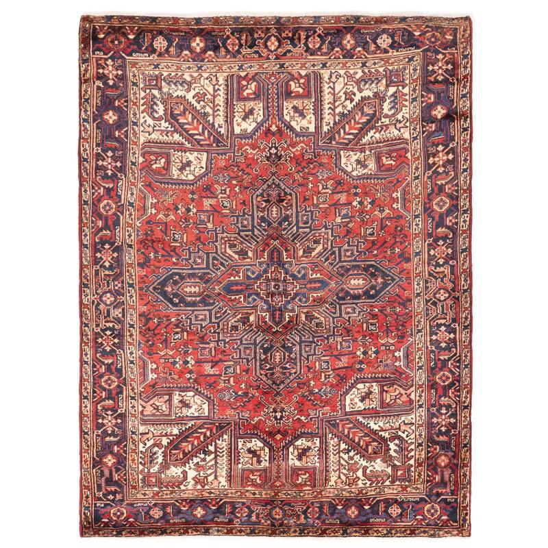 ECARPETGALLERY Hand-knotted Sarabi Red Wool Rug - 7'1 x 9'1