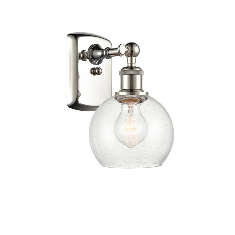Innovations Lighting 516-1W-10-6 Athens Sconce Athens 10" Tall Wall - Polished Nickel / Seedy