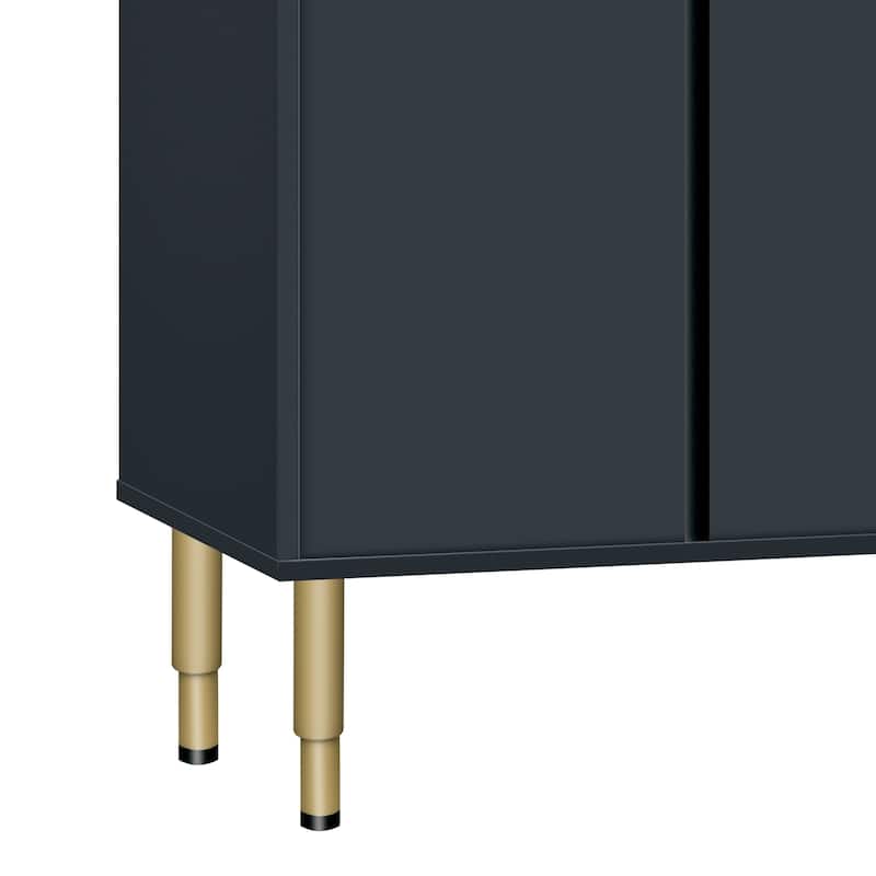 Modern Sideboard Buffet Cabinet with Tempered Glass Doors