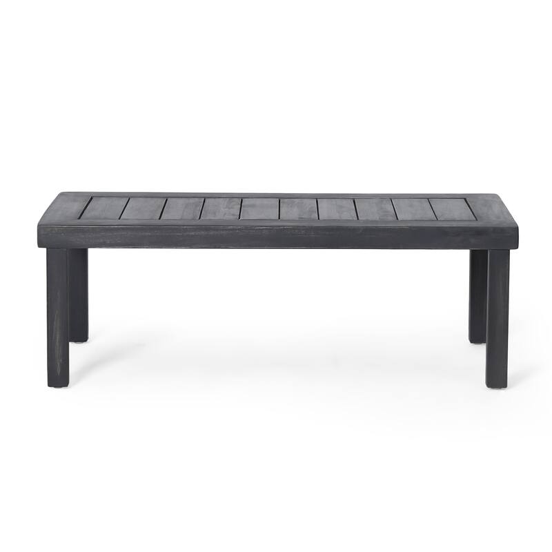 Teak Acacia Wood Loveseat and Coffee Table Set with Cushions