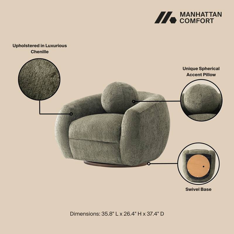 Manhattan Comfort Modern Tribeca Chenille Accent Chair