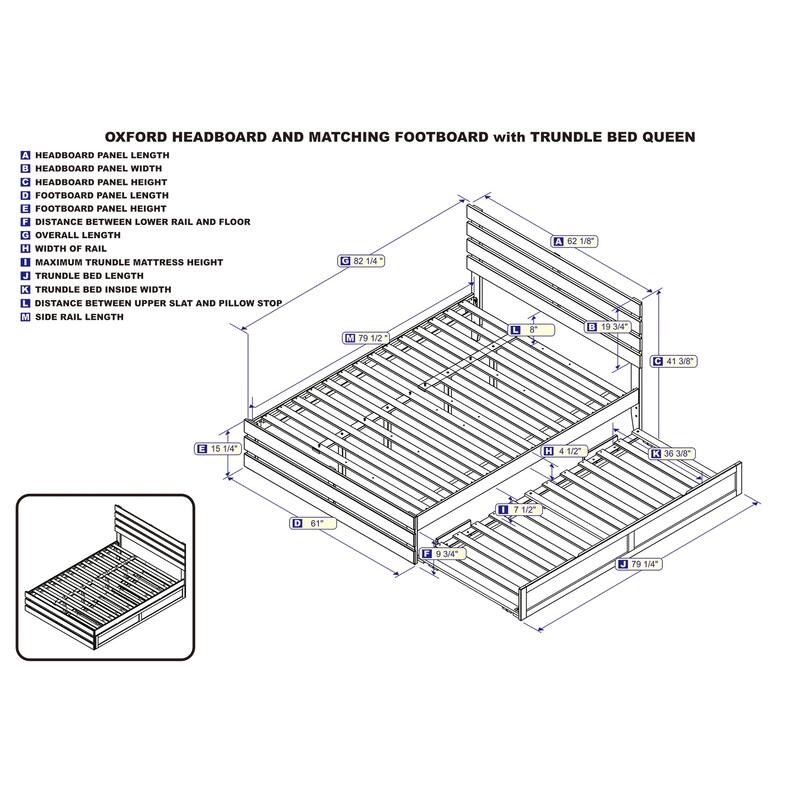Twin Trundle Bed with Footboard - Espresso Finish, Modern Farmhouse Style, Solid Wood Frame