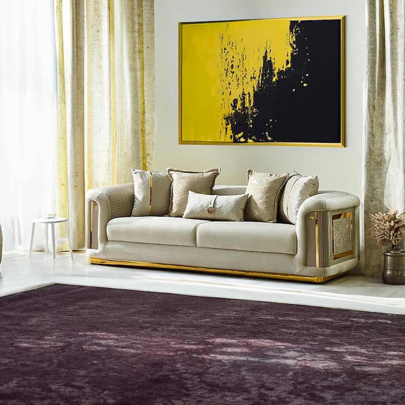 Evelance Modern Upholstered 93'' Velvet Pillow Back