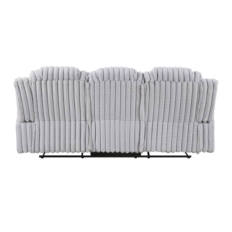 Brynda 84.5" Corduroy Manual Double Reclining Sofa with Cup Holders