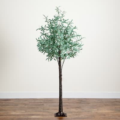Pre-Lit Olive Artificial Tree on Metal Base - 6' - Warm White LED Lights