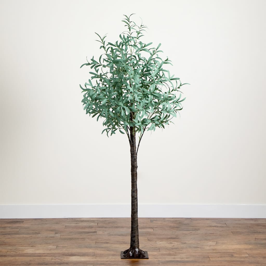 Pre-Lit Olive Artificial Tree on Metal Base - 6' - Warm White LED Lights
