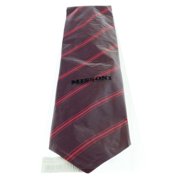 Missoni U4542 Red Regimental 100/% Silk Tie for mens