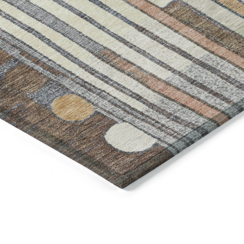 Machine Washable Indoor/Outdoor Casual Contemporary Chantille Rug