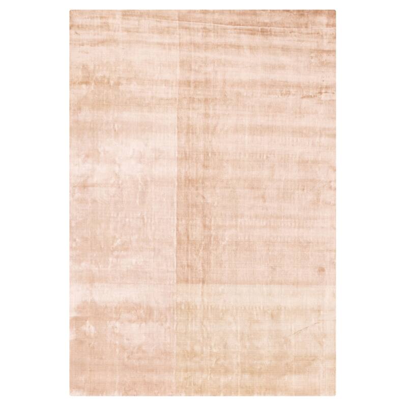 ECARPETGALLERY Hand Loomed Elysian Beige Viscose Rug - 6'6 x 9'9