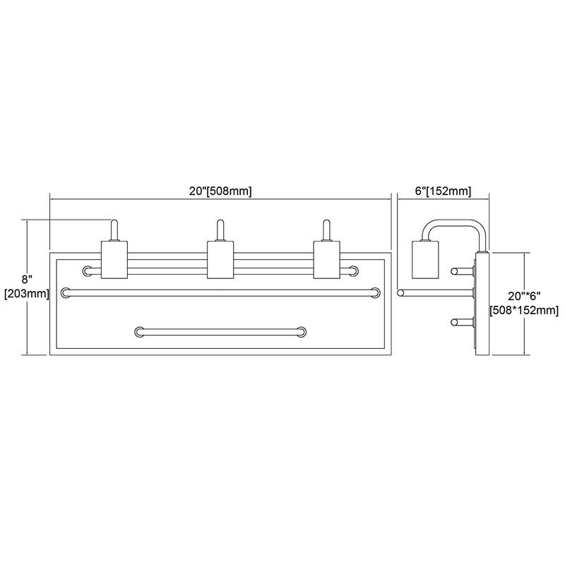 Elk Home Copley Matte Black Metal 3 Light Vanity Light