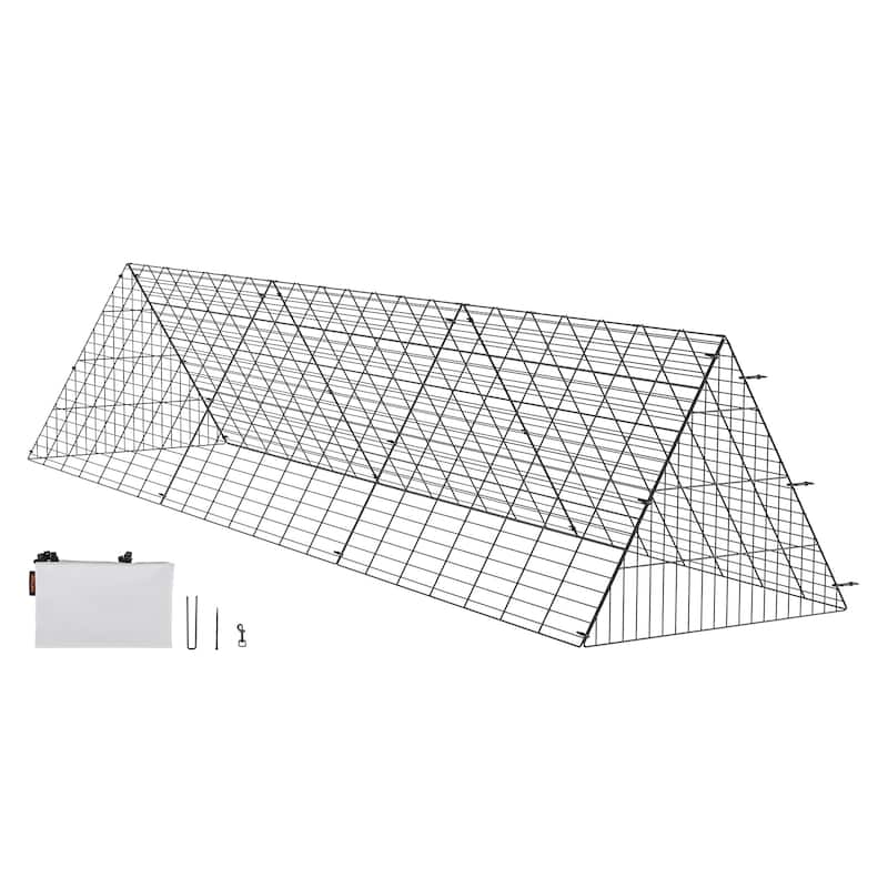 VEVOR Chicken Tunnels Portable Chicken Tunnels for Outside with Corner Frames, Suitable for Chickens, Ducks, Rabbits - 118.1 x 28 x 24.2 inch