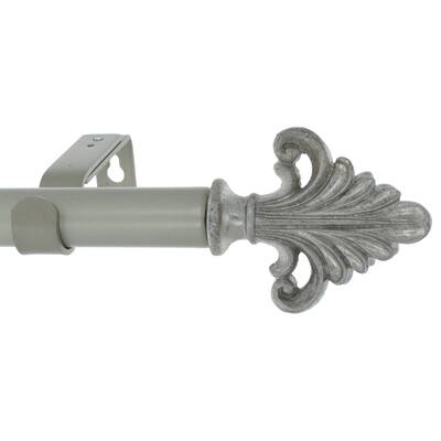 Meriville 1-Inch Diameter Single Window Curtain Rod, Acanthus Style III