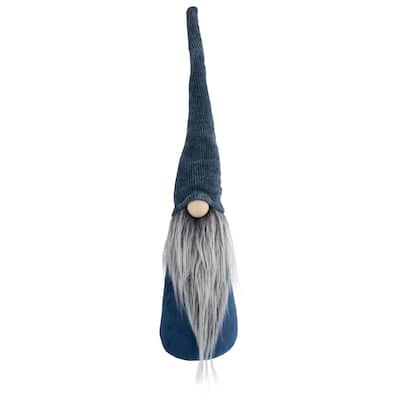 19" Navy Blue Standing Christmas Gnome Tabletop Decoration