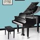 preview thumbnail 1 of 3, Piano Bench with Padded Cushion and Music Book Storage Compartment, Duet Wooden Seat, 13.7 x 29.5 x 20 inches, Load 440lb Black
