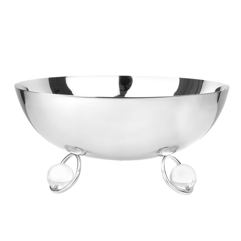 Salad Bowl Silver Inner Gold Outer with Ball Legs