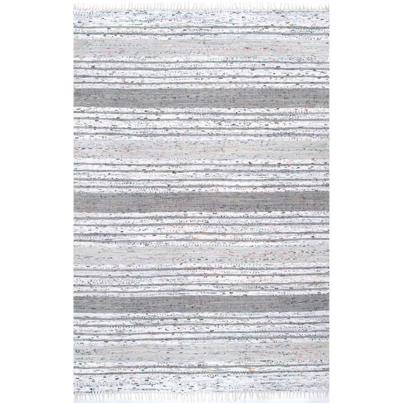 Nuloom Seraphina Mottled Stipe Cotton Tassel Area Rug