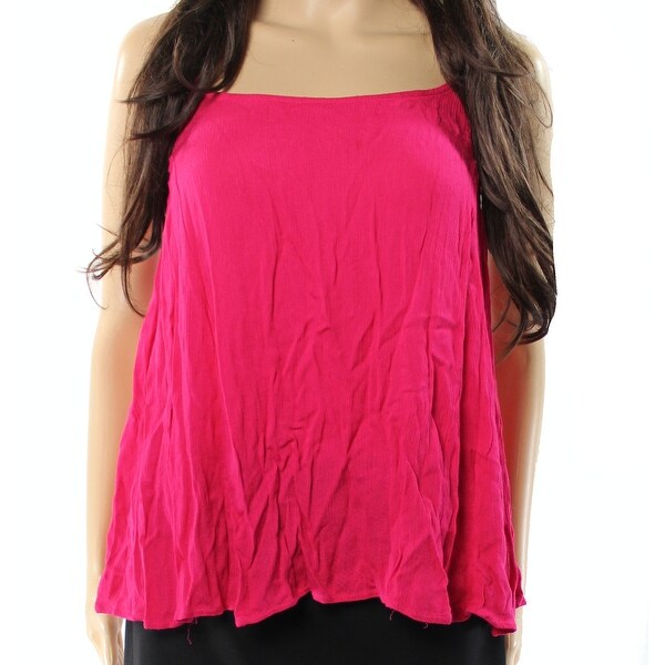 Elodie Pink Womens Size Medium M Ruffle Trim Swing Tank Cami Top