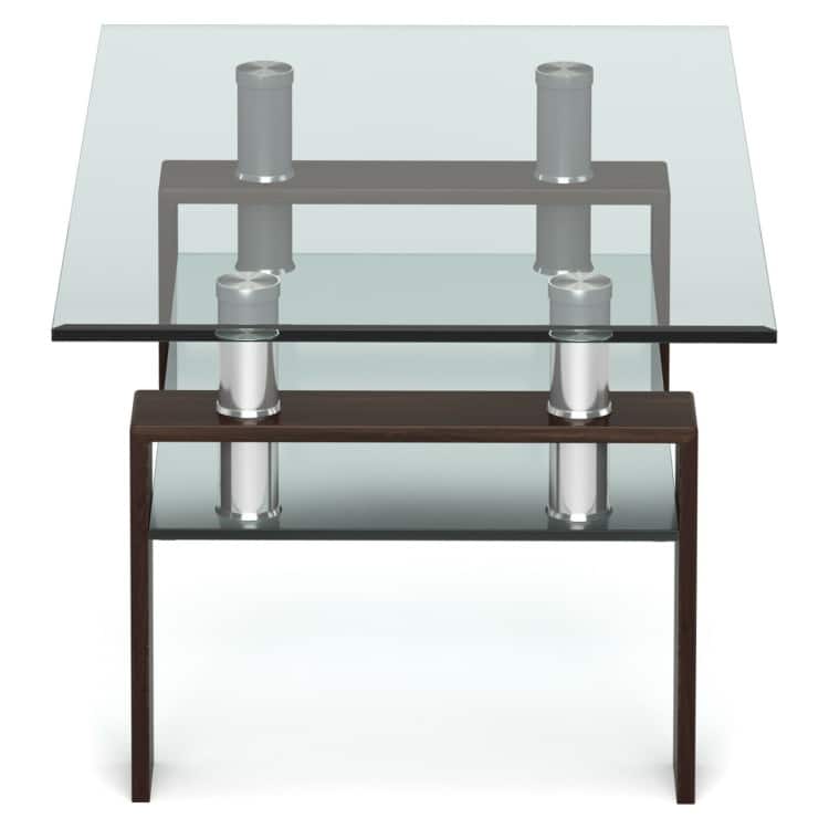 Rectangle Glass Table with Metal Legs for Living Room - 39" x 23.5" x 17.5"