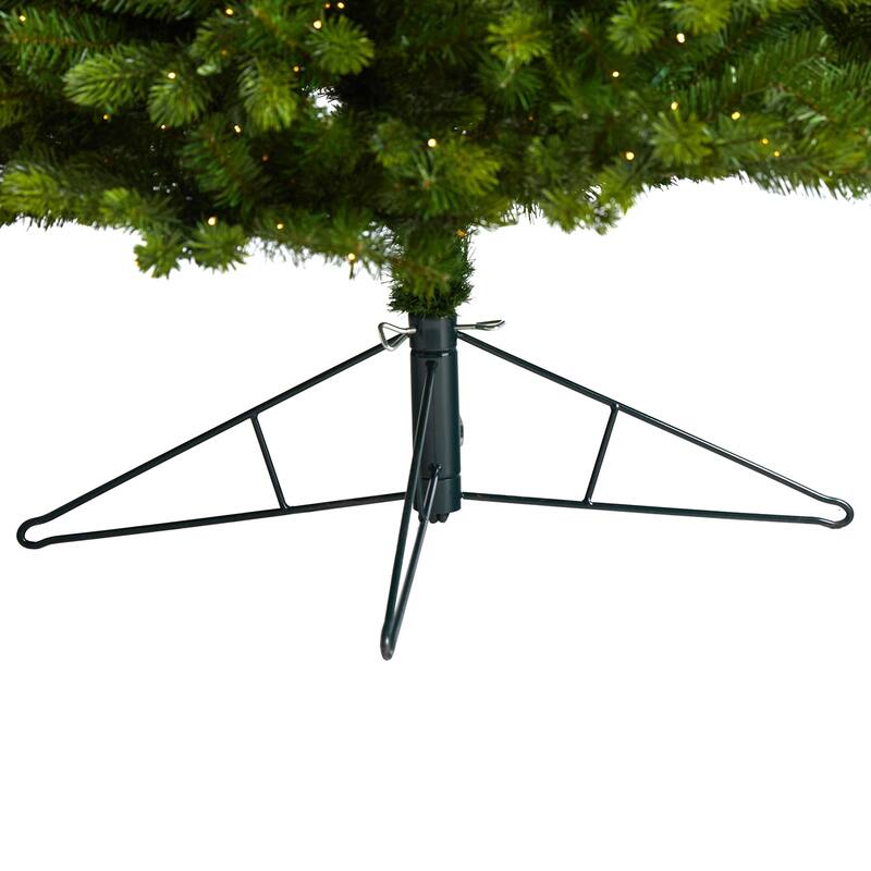 9.5ft. Slim Mountain Spruce Artificial Christmas Tree with 1400 Warm White Micro LED Lights & Remote - Majestic Statement Tree
