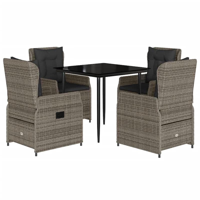 vidaXL Garden Dining Set Grey, Dark Grey, Black - 31.5" x 31.5" x 29.1"/ 4