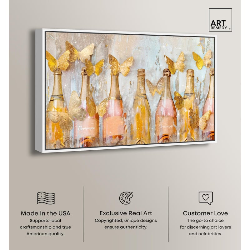 Golden Bright Campagne Line Canvas by Art Remedy