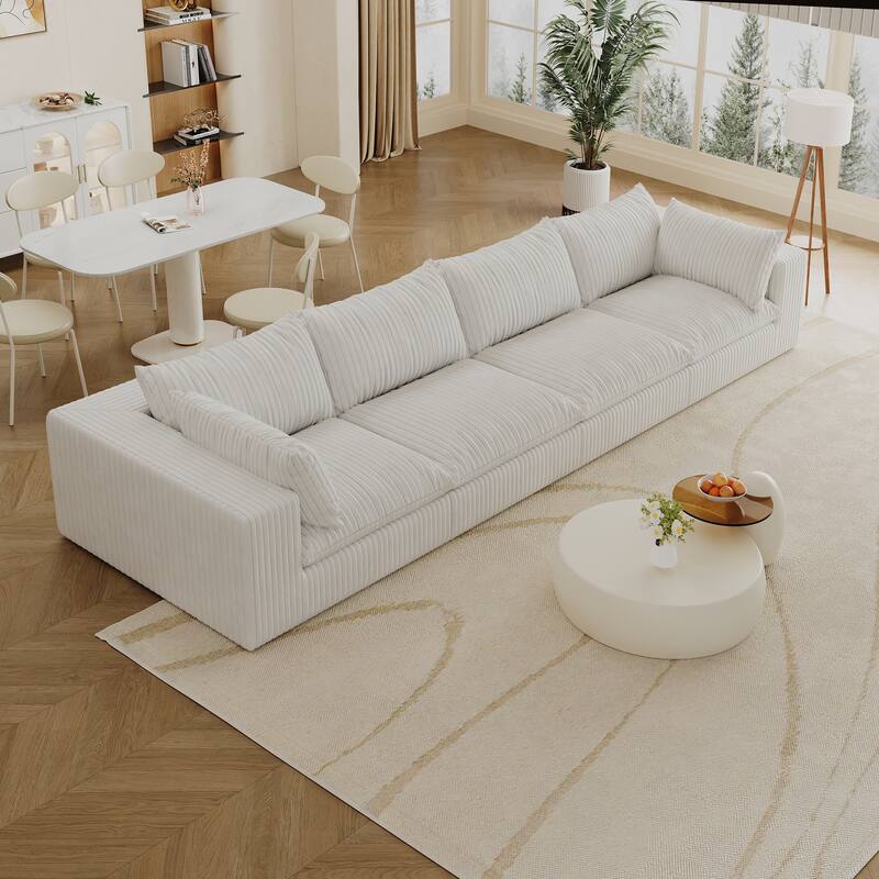 Corduroy Deep Seat Modular Sofa with Removable Down Fill Cushions