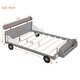preview thumbnail 11 of 9, Gray Nordic Full Size Car-Shaped Platform Bed w/ Storage Shelf Upholstered Bed Frame No Box Spring Required, Space-Saving