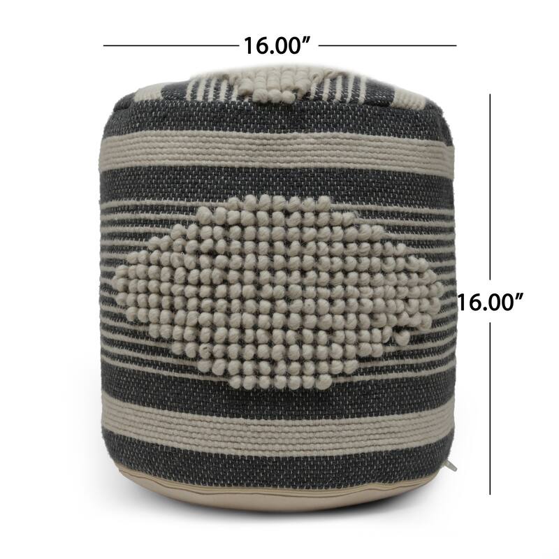 Diamond Handcrafted Fabric Cylindrical Pouf