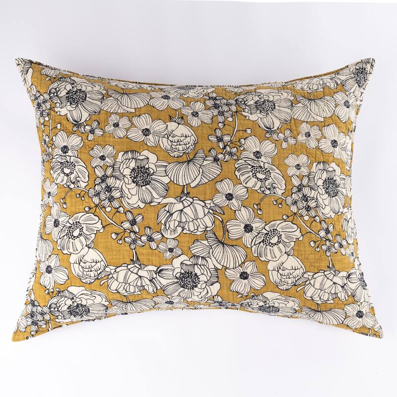 Hinsley Sham, Ochre, Standard Sham - Ochre - Dutch Euro Sham