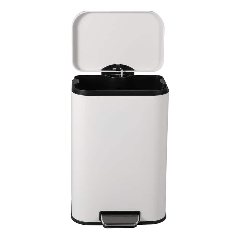 5.3 Gallon Commercial Stainless Steel Trash Can, Fingerprint-Proof with Soft-Close Lid & Foot Pedal for Home Office Restaurant