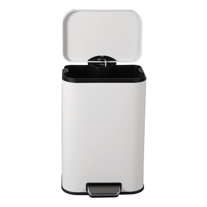 8 Gallon Commercial Stainless Steel Trash Can, Fingerprint-Proof with Soft-Close Lid & Foot Pedal for Home Office Restaurant