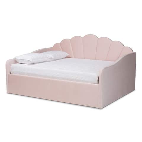 Timila Modern Velvet Upholstered Daybed-Light Pink
