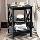 preview thumbnail 6 of 41, Gymax 3-Tier Nightstand End Table X Design Storage Display Shelf