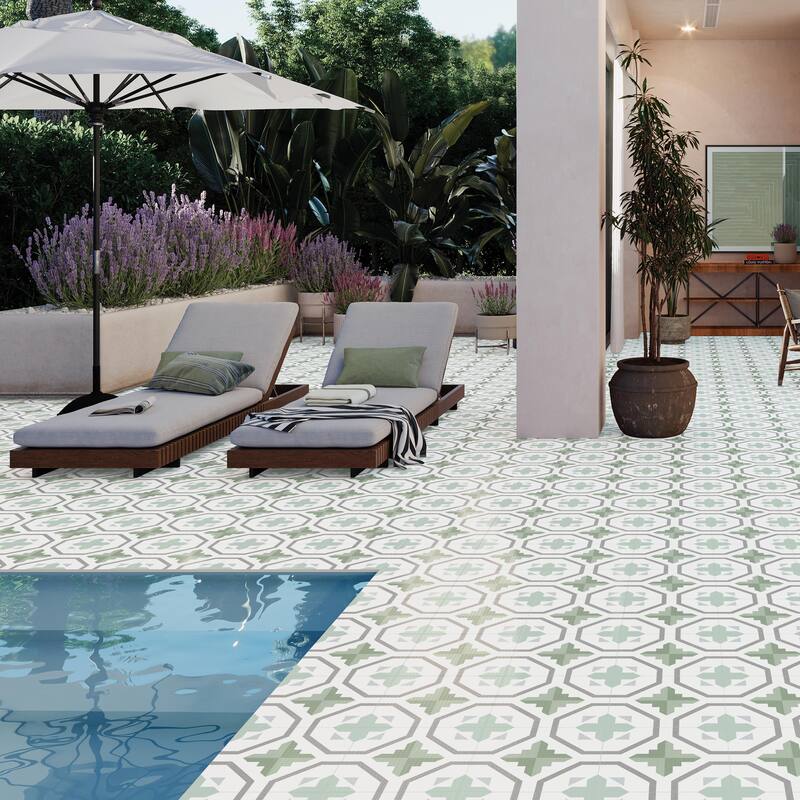 Merola Tile Prisma Olive 9-3/4" x 9-3/4" Porcelain Floor and Wall Tile