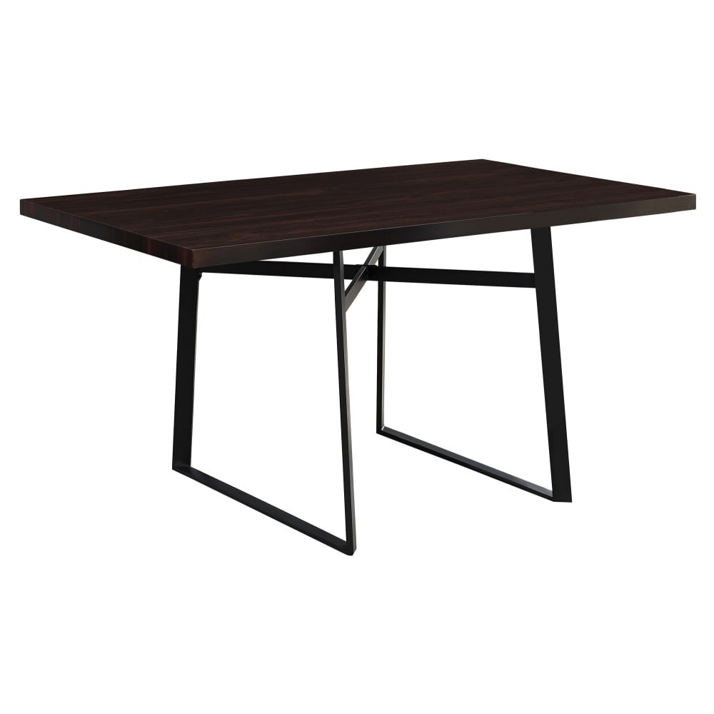 Monarch Specialties I 1105 60 Inch Wide Dining Table With Metal Legs Brown Overstock 23094181