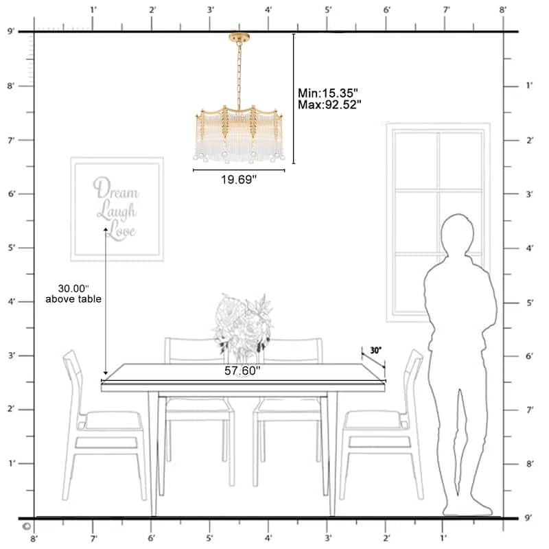 Gold Chandelier Clear Glass Rods & Hanging Crystal Balls Accents