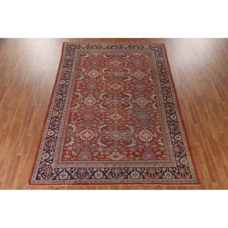 Pre-1900 Antique Mahal Persian Area Rug Handmade Wool Carpet - 7'11"x 11'2"