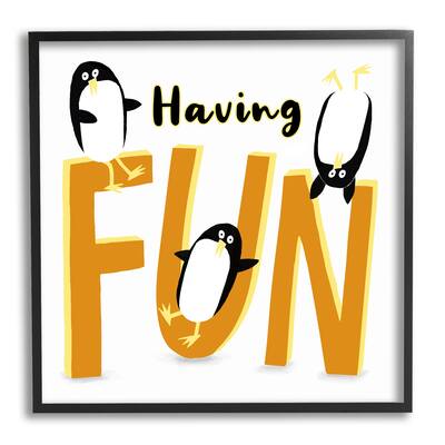 Stupell Having Fun Penguins Framed Giclee Art Design by Carla Daly