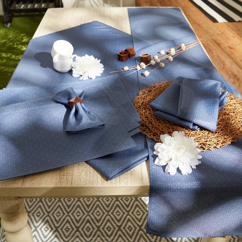 DII Stone Tonal Lattice Print Outdoor Tablecloth With Zipper 60 Round